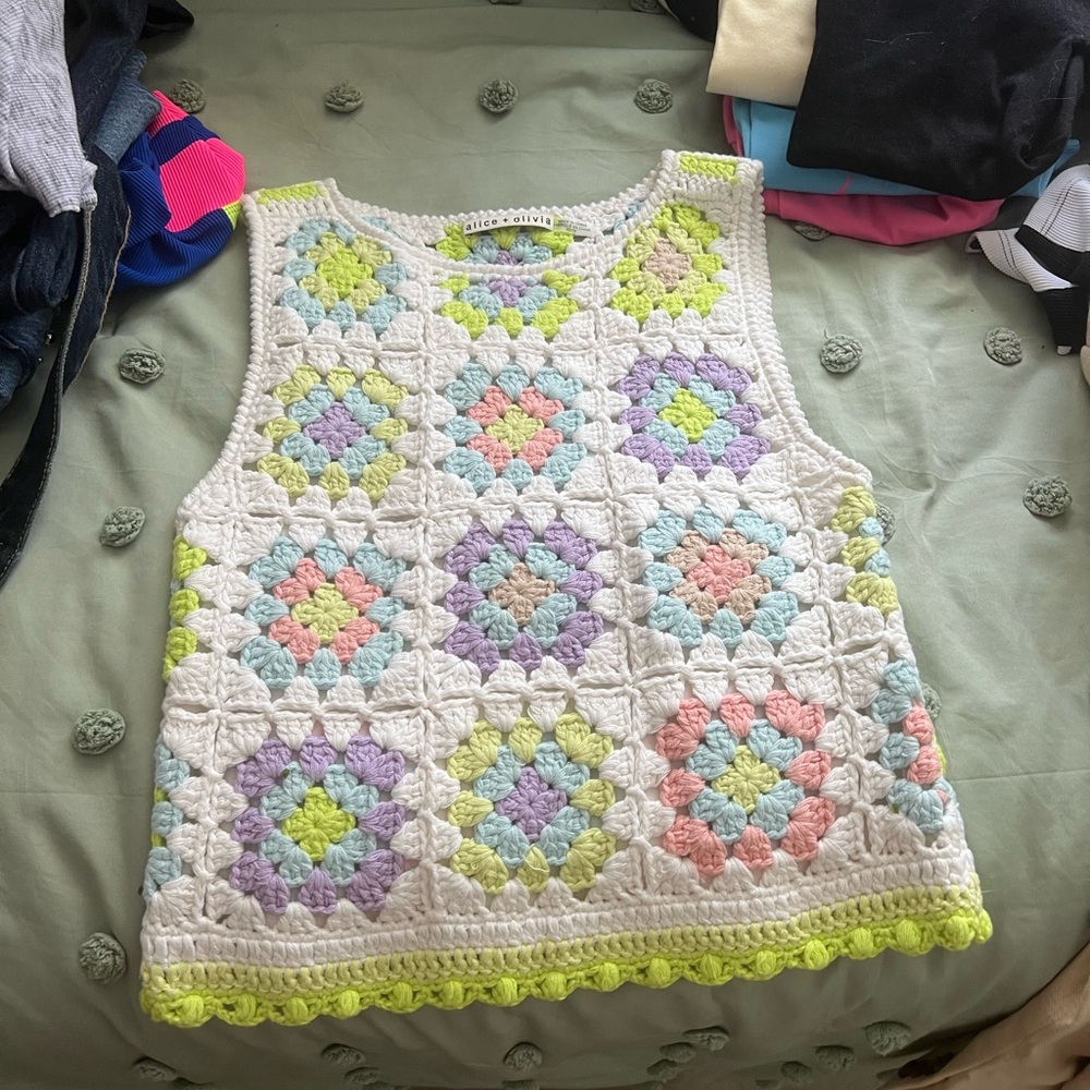 Alice + Olivia crochet top